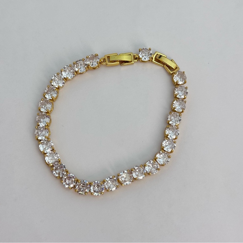 BRACHA Darcy Tennis Bracelet in 14k Gold Plated - Picture 2 of 7